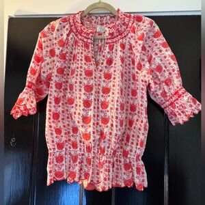 Pink City Prints Floral Red and Pink Patterned Fabric